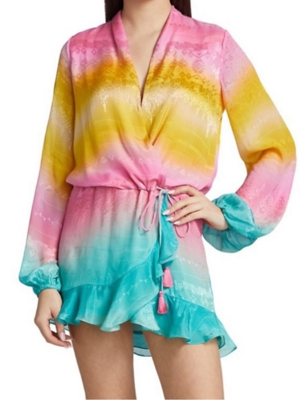 Rococo Sand Wrap Ombre Mini Dress Size XS
